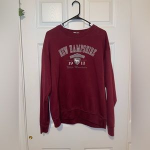 Maroon New Hampshire Crew neck sweatshirt